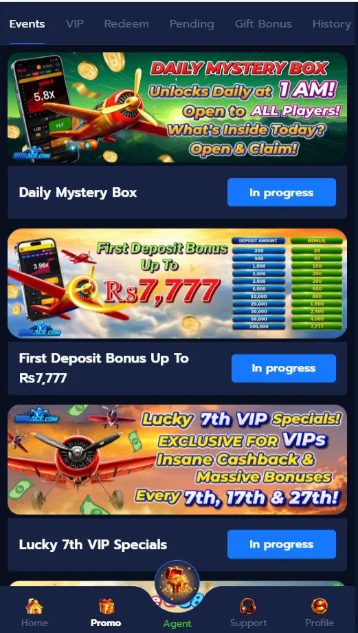 888ACE Game bonuses banner